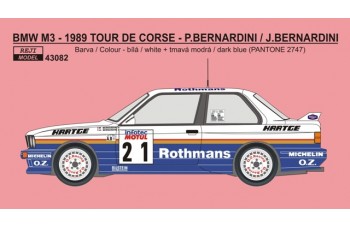 Decal – BMW M3 - Tour de Corse rallye 1989 - P.Bernardini / J.Bernardini LIMITED